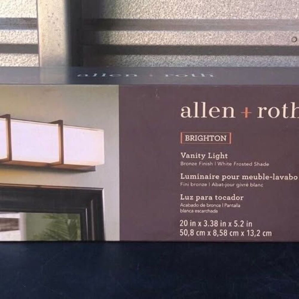 Allen + Roth Brighton 20-in 1-Light Bronze LED Bathroom Vanity Light